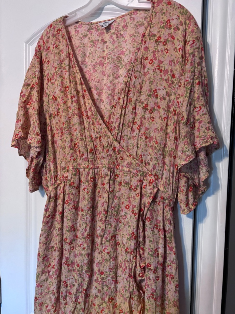 Sonoma Floral Wrap Dress Boho Cottagecore Midi Ruffle Hem Size XL - Picture 5 of 13
